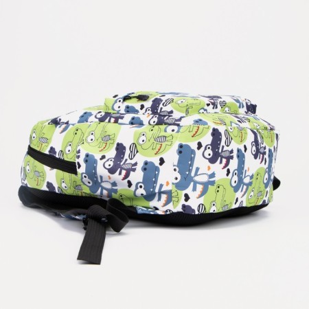 School backpack from lightning textiles, external pocket, penalty, green color-3