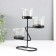 Summary metal, glass for 3 candles "Curve line" D = 2-5 cm black 16x6x18.5 cm