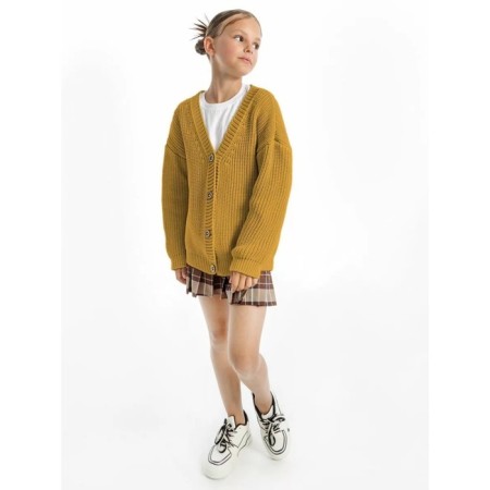 Cardigan for girls, height 140 cm, yellow color