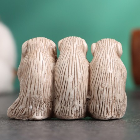 Figure "Three Monkeys" ivory, 3x5x2cm-2