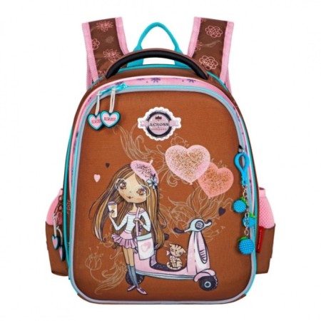 Frame backpack 35 x 28 x 13 cm, Across 193, filling: bag, brown ACR22-193-6-1