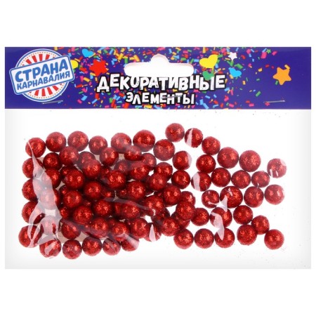 Figure for crafts and decor "Shar", set 55 pcs., Size 1 pcs: 0.5 - 1 cm, red color-2