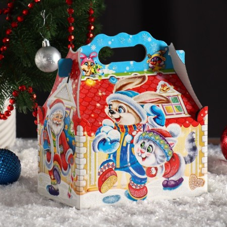 Gift box "Snowballs", simple casket, 20 x 12 x 17 cm-1