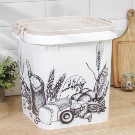 Container for flour and sugar, 25 l, decor, white color-8