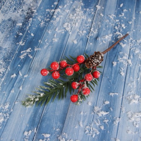 Decor "Winter Dreams" Branch with a bump, 22 cm