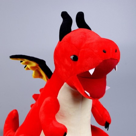 Soft toy "Dragon", with black wings, 45 cm, red color-3