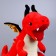 Soft toy "Dragon", with black wings, 45 cm, red color