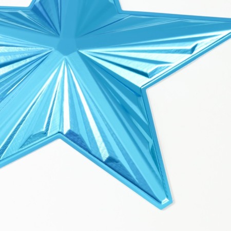 Figure "Star with faces" Small blue metallic, half, 33.3x31.5 cm-2