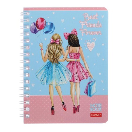 Note book A6, 80 sheets in a cage, on the crest "Life is beautiful!", Cardboard cover, offset block, mix-3