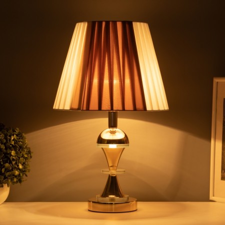 Table lamp "Style" 1x40W E27+ LED lighting 3W gold 28x28x46cm-1