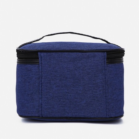 Cosmetic bag with a zipper, with a lining, blue color-1