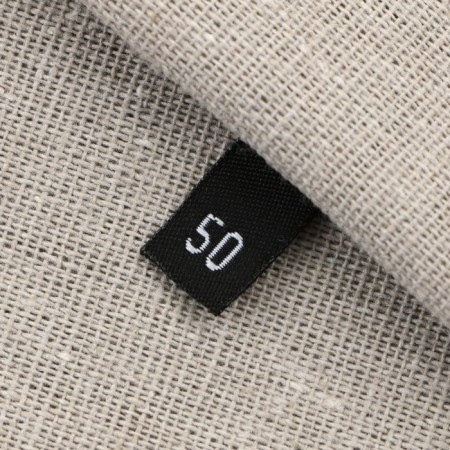 Textile strip “50”, 4.6 x 1.1 cm, black color