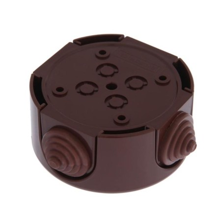 BYLLECTRICA distribution box Retro KM-449, 95x95x45 mm, IP20, Rev. mouth., brown-1