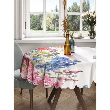 The tablecloth "Spring flowers", round, Saten, d = 150 cm