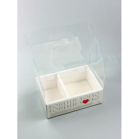 Box with PVC for flowers and desserts 26 x 18 x 30 cm, love-2