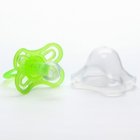 Nipple - Silicone dummy classic “butterfly”, from 6 months, with a cap, green color-4