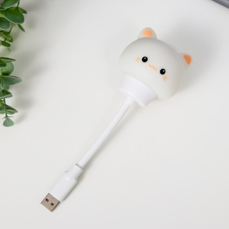 The keyboard backlight "Kitten" LED sleeping room USB white 6.8x6x19 cm Risalux-1