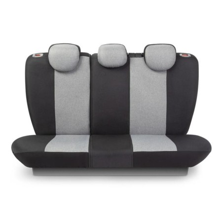 Linen Auto-Chelecs, large weaving linen, 5 mm foam, 3D cut, 15 objects, 5 head restraints, 2 pockets, 4 zippers, 4 end valves, Airbag black-and-gray.-2