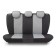 Linen Auto-Chelecs, large weaving linen, 5 mm foam, 3D cut, 15 objects, 5 head restraints, 2 pockets, 4 zippers, 4 end valves, Airbag black-and-gray.