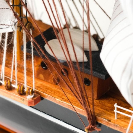 Souvenir ship large "three -masted", sides light tree, white sails, 59 x 10 x 49 cm-13