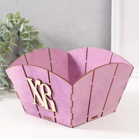 Easter basket "HB" 19x19x12 cm, purple-2
