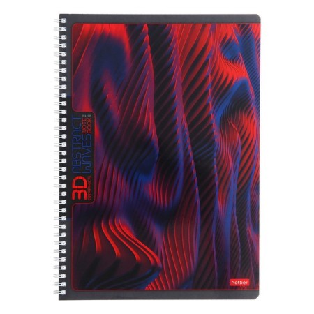 Notebook A4, 96 sheets in a cage on the crest "Abstraction", cover coated cardboard, glossy lamination, block 65 g/m2, 4V mix-6