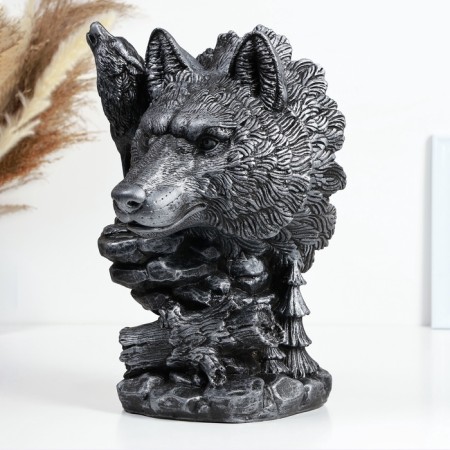 Figure "Wolf" 24x22x33cm, silver-2