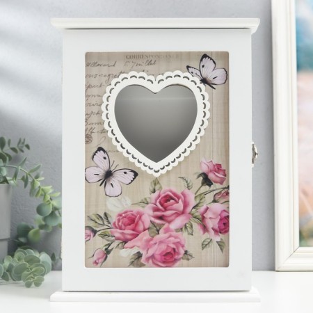 Klyuchnitsa tree 6 hooks "Rose. Butterfly. Heart" 29.5x22x6 cm
