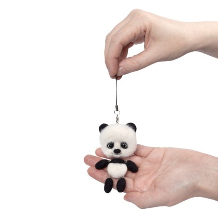 Toy keychain "Panda", felting with wool-6