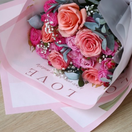 Packaging paper "Love", pink, 50 x 58 cm-5