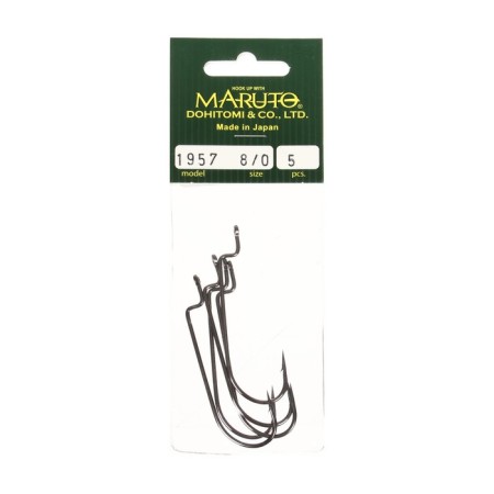Offset hooks Maruto, series Spin Pro 1957, color BN, No. 8/0, 5 pcs.