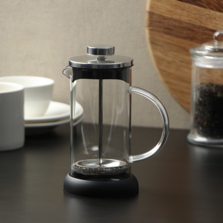 Kelly Kelly Kelly press teapot, 350 ml, glass, black color, Mix drawing