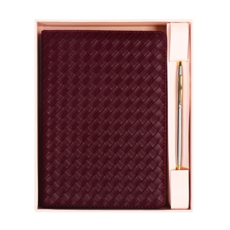 Gift Davente.clair: Diaumer Lowed A5 136 sheets, solid cover, block 70, Bordeaux + ballpoint pen
