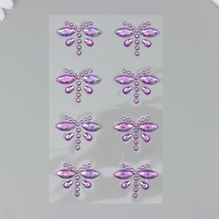 Stick plastic rhinestones "Magic butterflies" mix 10x23 cm-3