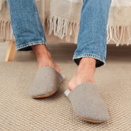 Male slippers, eco size 44-45, brown color