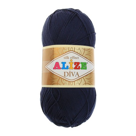 Yarn "Diva" 100% microfiber 350m/100g (361 dark blue)-1