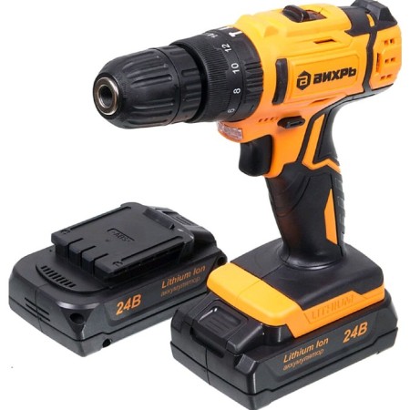 Drill-shuruvret "WHRAR" DA-24L-2K, 24 V, 2x2 Ah, Li-Ion, 55 Nm, BZP 0.8-10 mm, case