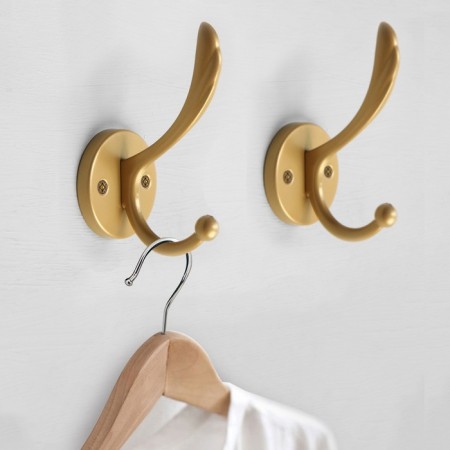 Furniture hook Cappio Wing, two -rod, matte gold-1