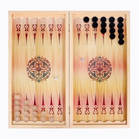 Board game 2 in 1 "dog": large backgammon, checkers, board 60 x 60 cm-3