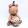 Foil ball 23 "Bear with a cake", matte, chocolate color