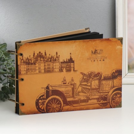 Photo album on rings 30 sheets "At the estate" Black sheets 26x18 cm-4