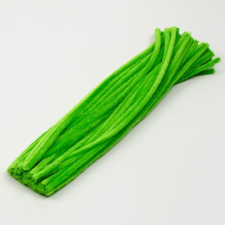 Wire with pile for crafts and decoration, set of 50 pcs., Green color-2