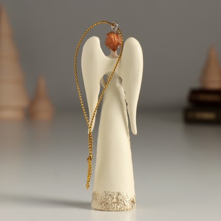 Souvenir Polystone Suspension "Angel in a beige blouse with a collar" 3.5x2x10 cm-2