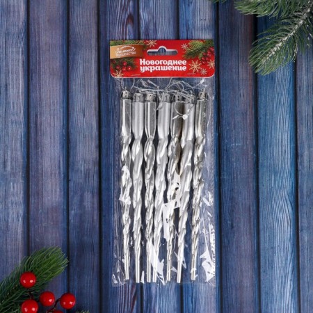 Jewelry decoration "Oblash - curl" (set 7 pcs) 19 cm, silver-1