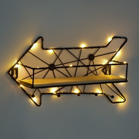 Wall hanger with a shelf "arrow", with backlight, 5 hooks, black-1