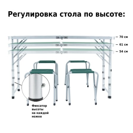 Набор туристической мебели для пикника Green Glade M790-3, зелёный-2
