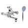 Bath mixer Zein Z3727, two -wound, pour 10 cm, watering can 3 modes, chrome
