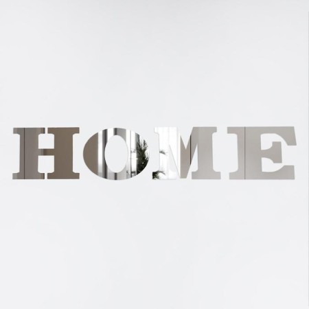 Interior stickers "Home", mirror, decor on the wall, letter 8 x 10 cm