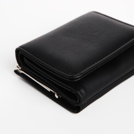 Women's wallet on the button, black color-2
