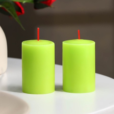 A set of candles-stolbiks 2 pcs, 4x6 cm, cinnamon-4